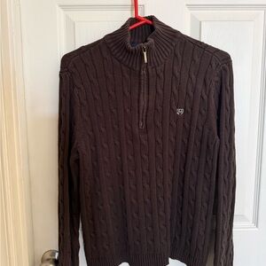 Chaps Dark Brown Cable Knit Sweater